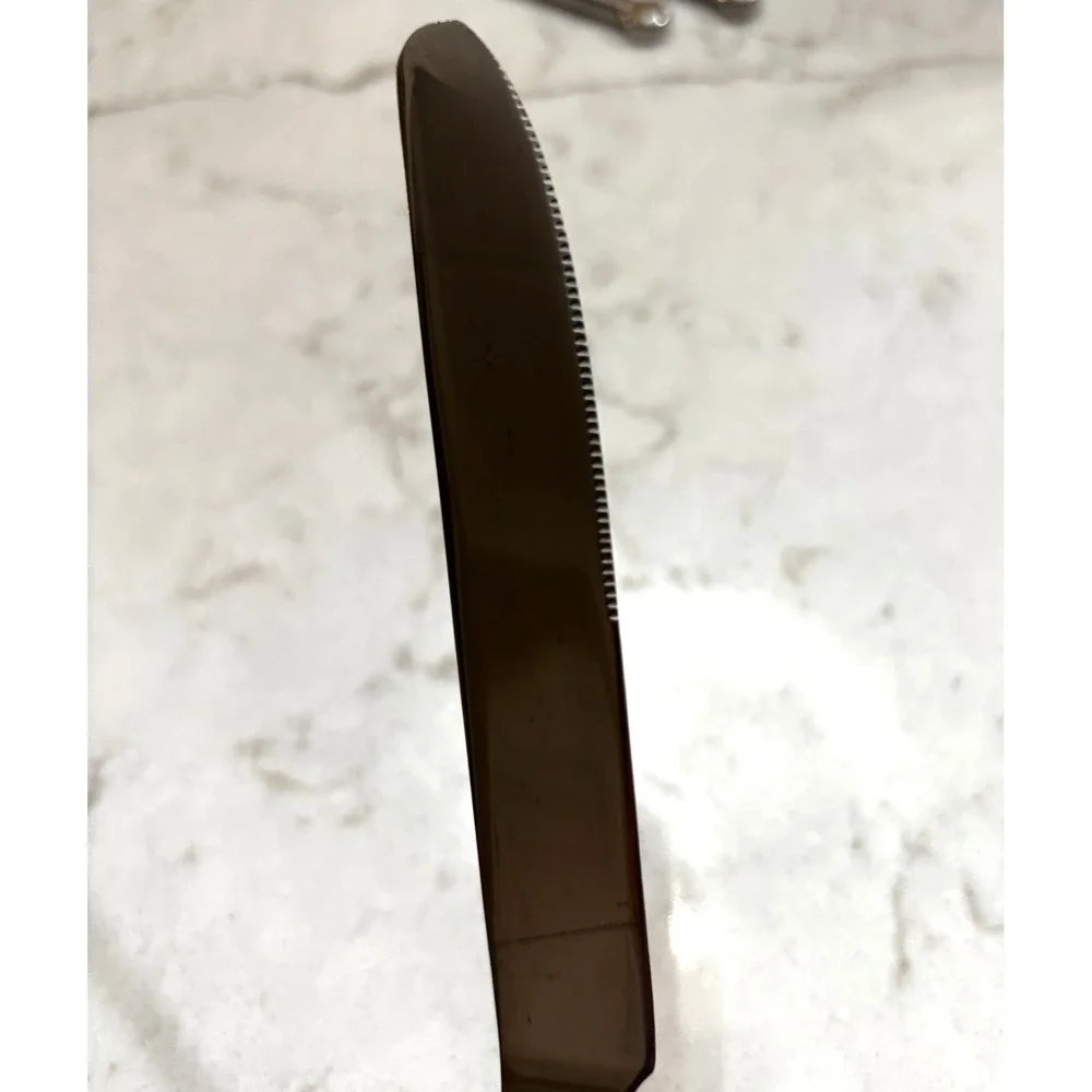 Farberware Dot Dinner Knives Set of 5 Stainless Flatware Replacement Contemporar